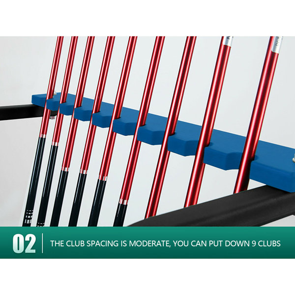 JOYDING Golf Club Stand Storage Metal Golf Putter Rack For 9 Clubs